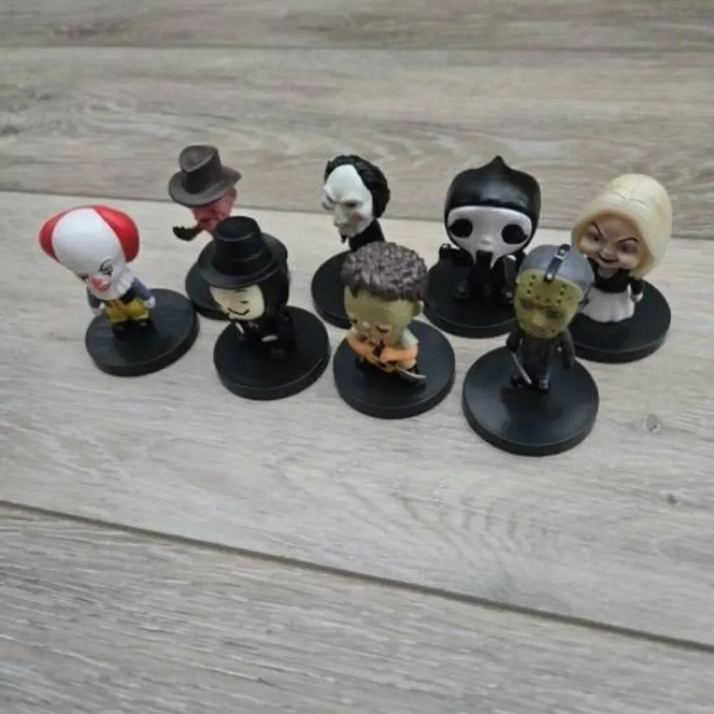 Mini Horror Toy Figure Collection of 8 Jason, Freddy, Pennywise, Tiffany, V&more
